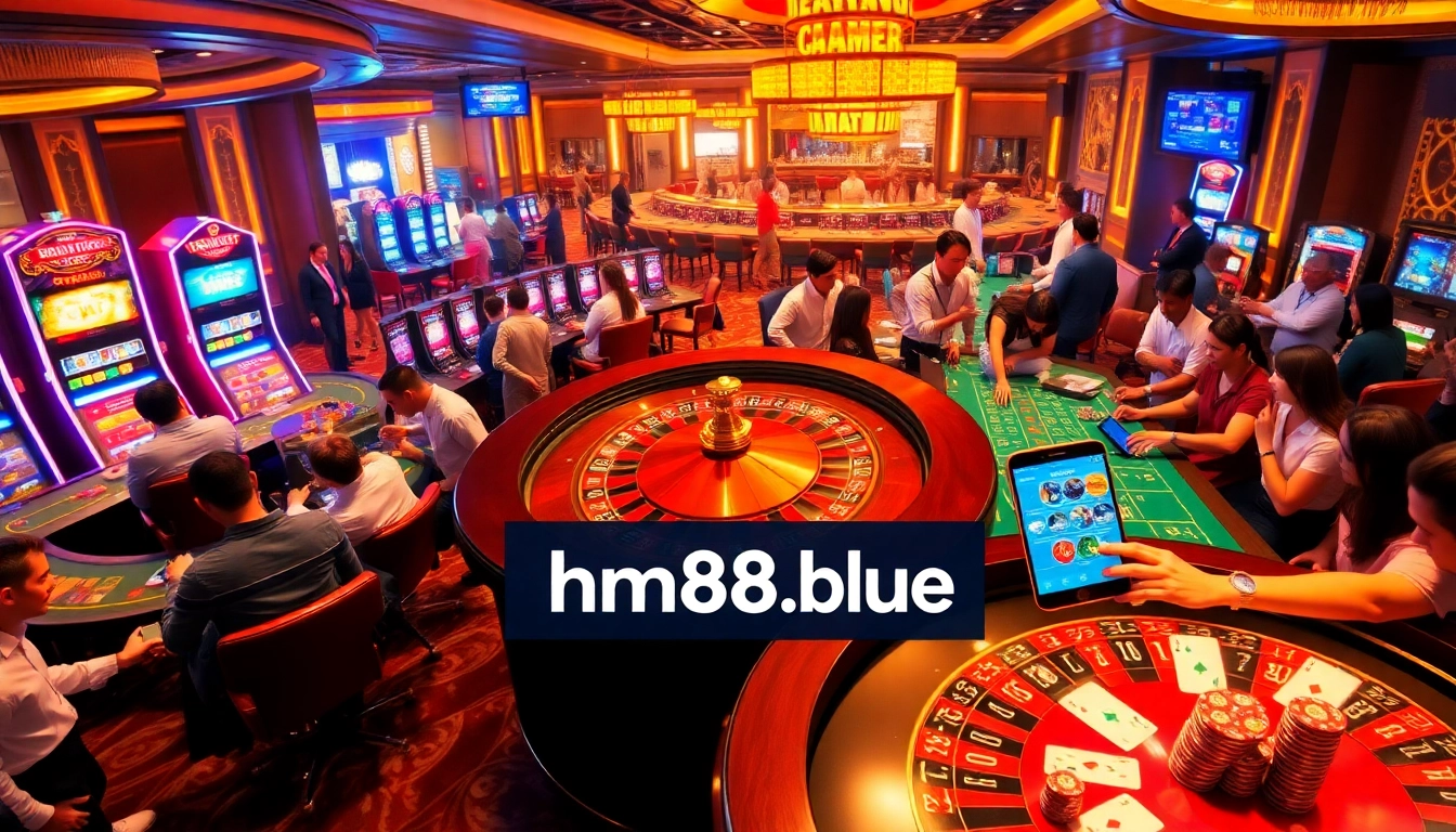 Experience the thrilling allure of a vibrant casino with gaming action at hm88.blue.